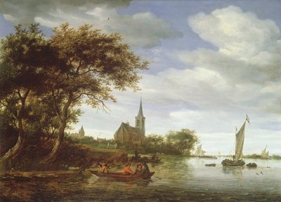 Scène de rivière - Salomon van Ruisdael or Ruysdael